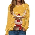 thumbnail image 4 of TTUHYWXI 2025 Womens Ugly Christmas Sweatshirt Funny Cute Xmas Tree Reindeer Snowman Tops Long Sleeve Crewneck Sweater (Yellow, XXL), 4 of 5