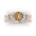 thumbnail image 2 of Clara Pucci 18K Rose/White Gold Round Cut 1.5Ct Simulated Champagne Engagement Ring + Matching Band - Luxury Box Included, 2 of 7