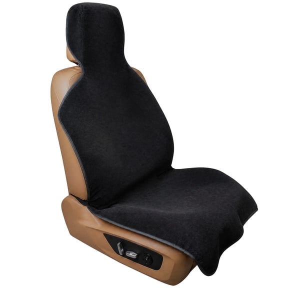 Umbrauto Waterproof Microfiber Towel Car Seat Cover, Universal Non-Slip Seat Protector for SUV, Truck and Van, Black, 1-Pack