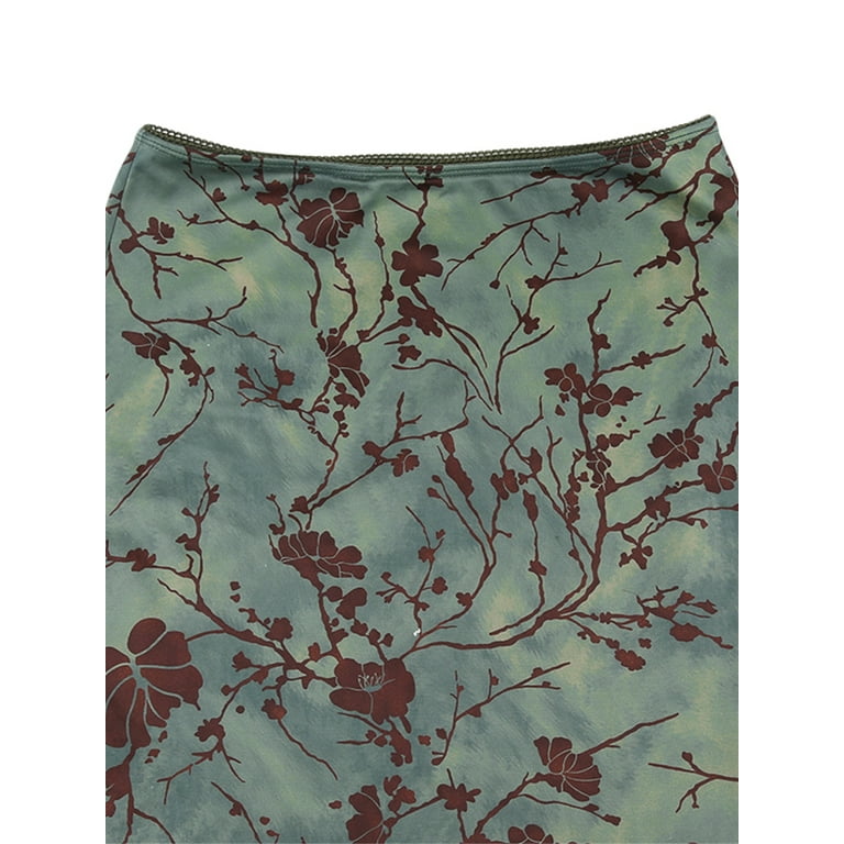 Lamuusaa Women Vintage Long Skirts 90s E-Girl Floral Print Lamuusaa Women Vintage Long Skirts 90s E-Girl Floral Print