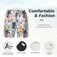 thumbnail image 6 of Picia Lilies Flowers pattern Mens Swim Trunks with Compression Liner Stretch Beach Shorts Quick Dry with Zipper Pockets No-Chafing Board Shorts-, 6 of 9