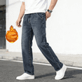thumbnail image 2 of Men's Straight Leg Fleece-Lined Stretch Jeans | Dark Wash Denim | 4-Way Flex | Standard Size | Warm Winter Jeans | Trendy Casual Denim Pants for Men, 2 of 5