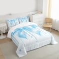 thumbnail image 3 of Manfei Kawaii Blue Queen Comforter Set 3 Pieces for Kids Girls, Glitter Diamonds Bedding Sets, Princess Style Bedding Comforter Set, Microfiber Bedroom Decor, 3 of 8