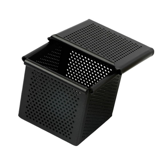 TISHITA Loaf Pan Dessert Tin Prevent over Expansion Baking Tool with Lid Dish Easy Clean Perforated Puff Pastry Baking Tray Toast Box 7cmx7cmx7cm