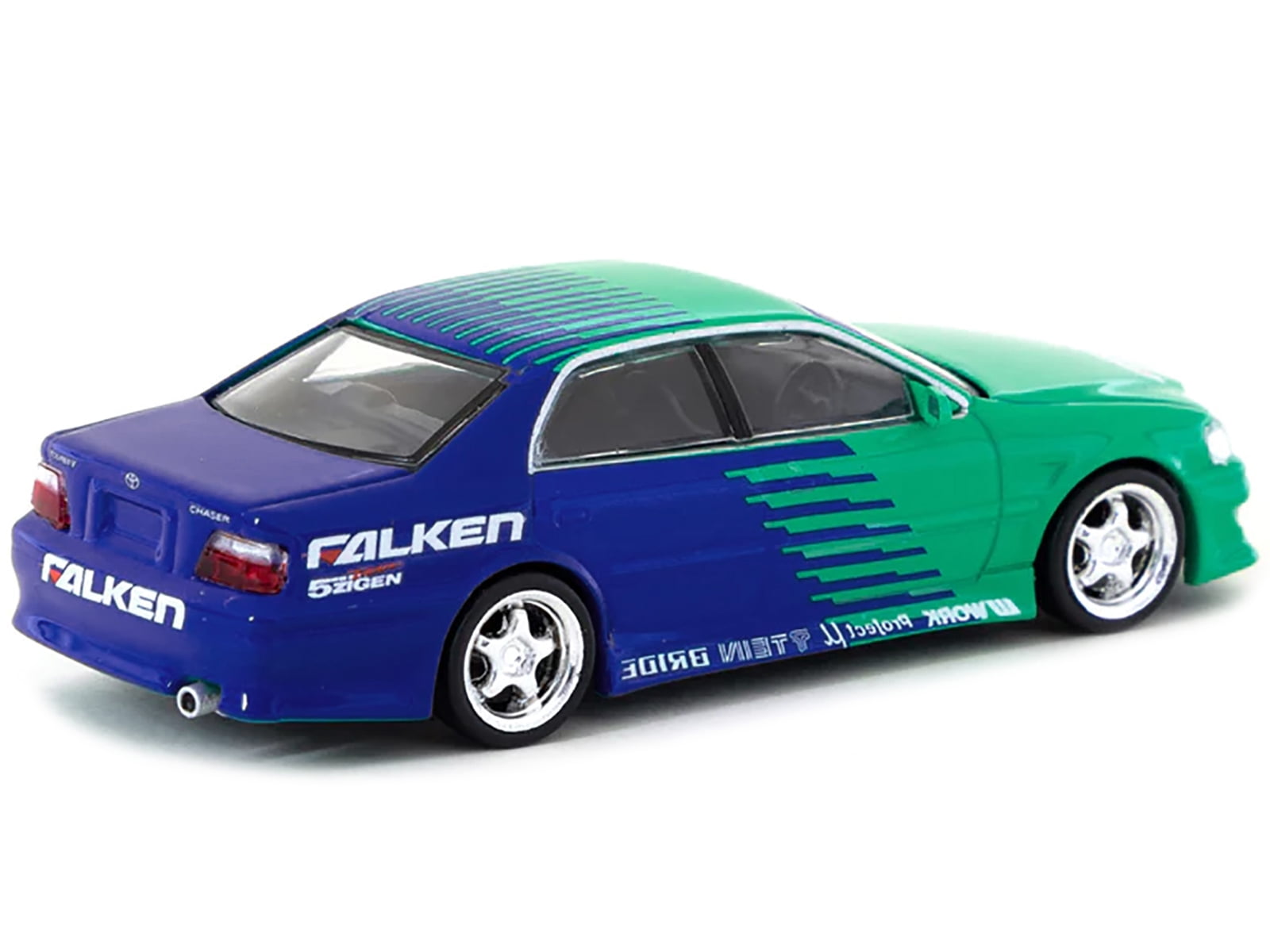 Diecast Toyota Chaser JZX100 RHD (Right Hand Drive) Green and Blue