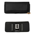 thumbnail image 2 of For Apple iPhone 16 Pro Max (6.9") Pouch Case Universal Horizontal Canvas with Credit Card ID Slot and Belt Clip Loop Holster Cell Phone Holder Cover - Black, 2 of 9
