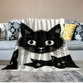 thumbnail image 2 of HENGT Cat Throw Blanket,Kids Pet Cats Flannel Fuzzy Blanket for Bed Sofa Couch Animal All Season Bed Blanket Cute Kitten Black White Breathable Plush Blanket Room Decor, 2 of 6