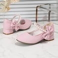 thumbnail image 4 of Gyujnb Girls Closed Toe Pearl Bow Mary Jane Shoes, Low Heel Dress Footwear for Formal and Daily Wear (Little Girls, Big Girls),11-11.5 Years, 4 of 5