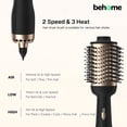 thumbnail image 2 of Behome Hair Dryer Brush, 4-in-1 Blow Dryer Brush with Oval Ceramic Barrel,Hot Air Brush for Fast Styling,Frizz-Free,Voluminous Blowouts, Gold Black, 2 of 7