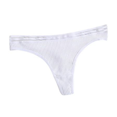 Bigersell Womens Cheeky Underwear Clearance Woman Underwear Bikini Panty Style P-1010 Spandex Thong Panties Lace Thongs Ladies Briefs High Waist Women s Bikini Panties White M