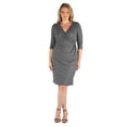 thumbnail image 6 of Plus Size V Neck Knee Length Faux Wrap Dress, 6 of 10