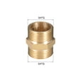 thumbnail image 2 of Brass Pipe Fitting Hex Nipple, 3/4" x 3/4" G Male Pipe Brass Fitting 4pcs, 2 of 4