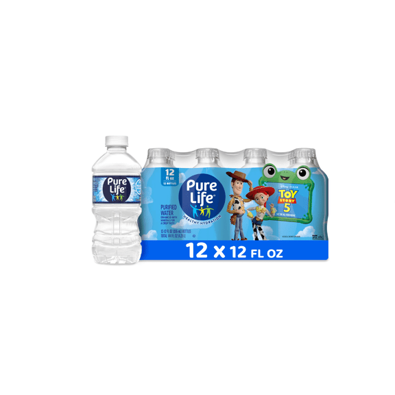 Pure Life Purified Water, 12 fl oz, 12-pack Plastic Bottles