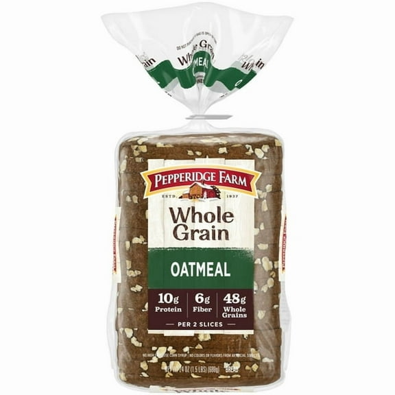 Pepperidge Farm Whole Grain Oatmeal Bread 24 oz Loaf (Pack of 7)