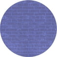 thumbnail image 1 of Ahgly Company Machine Washable Indoor Round Transitional Light Slate Blue Area Rugs, 7' Round, 1 of 7