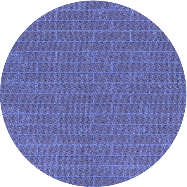 Ahgly Company Machine Washable Indoor Round Transitional Light Slate Blue Area Rugs, 7' Round