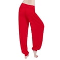 thumbnail image 4 of Manxivoo Yoga Pants Women Pants High Waisted Yoga Pants Hippie Pants Boho Beach Plus Size Palazzo Pants Yoga Pants Closing Dance Pants Chi Pants Yoga Clothes Leggings Women's Pants Red, 4 of 8