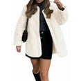 thumbnail image 2 of Female Oversized Quilted Jacket Button Down Cotton Padded Outerwear with Pocket Apricot S, 2 of 8