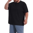 thumbnail image 3 of INSPIRE CHIC Men's Big & Tall Mesh Breathable Crew Neck Short Sleeve Solid Textured T-Shirts 6XL Black, 3 of 3