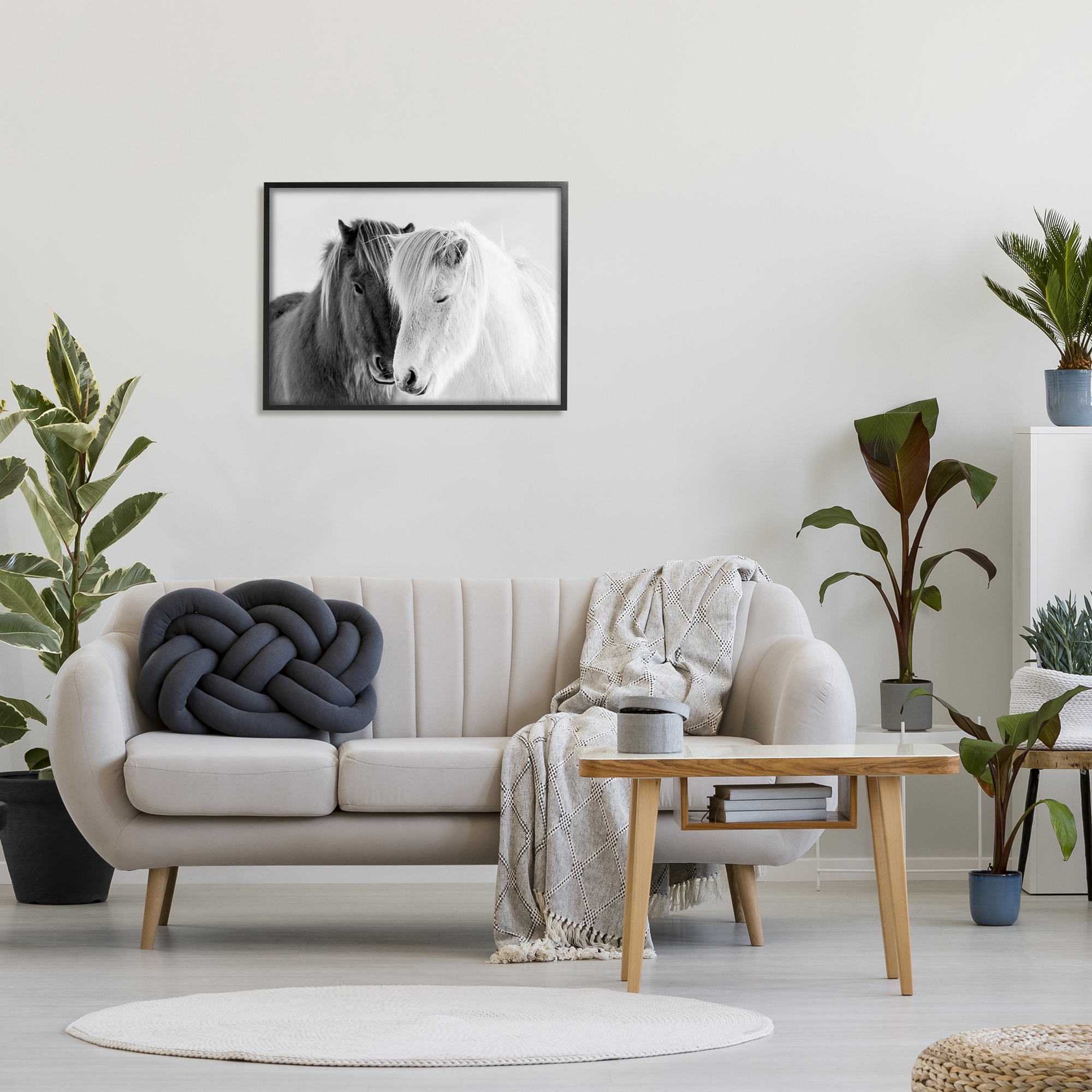 Stupell Industries Wild Horse Animal Pair Black White Southwestern Photograph, 30 x 24, Design by Danita Delimont