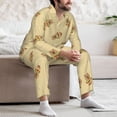 thumbnail image 5 of Mens Pajamas Set, Hamburger Capybara Button Down Long Sleeve Loungewear Sleepwear Pjs sets for Men, 5 of 5