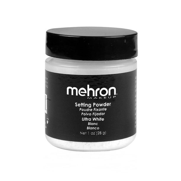 Polvo de ajuste de maquillaje Mehron (1 oz) (ultra blanco)