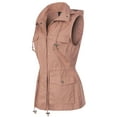 thumbnail image 3 of MixMatchy Women's Drawstring Lightweight Loose Fit Sleeveless Vest Utility Jacket, 3 of 6
