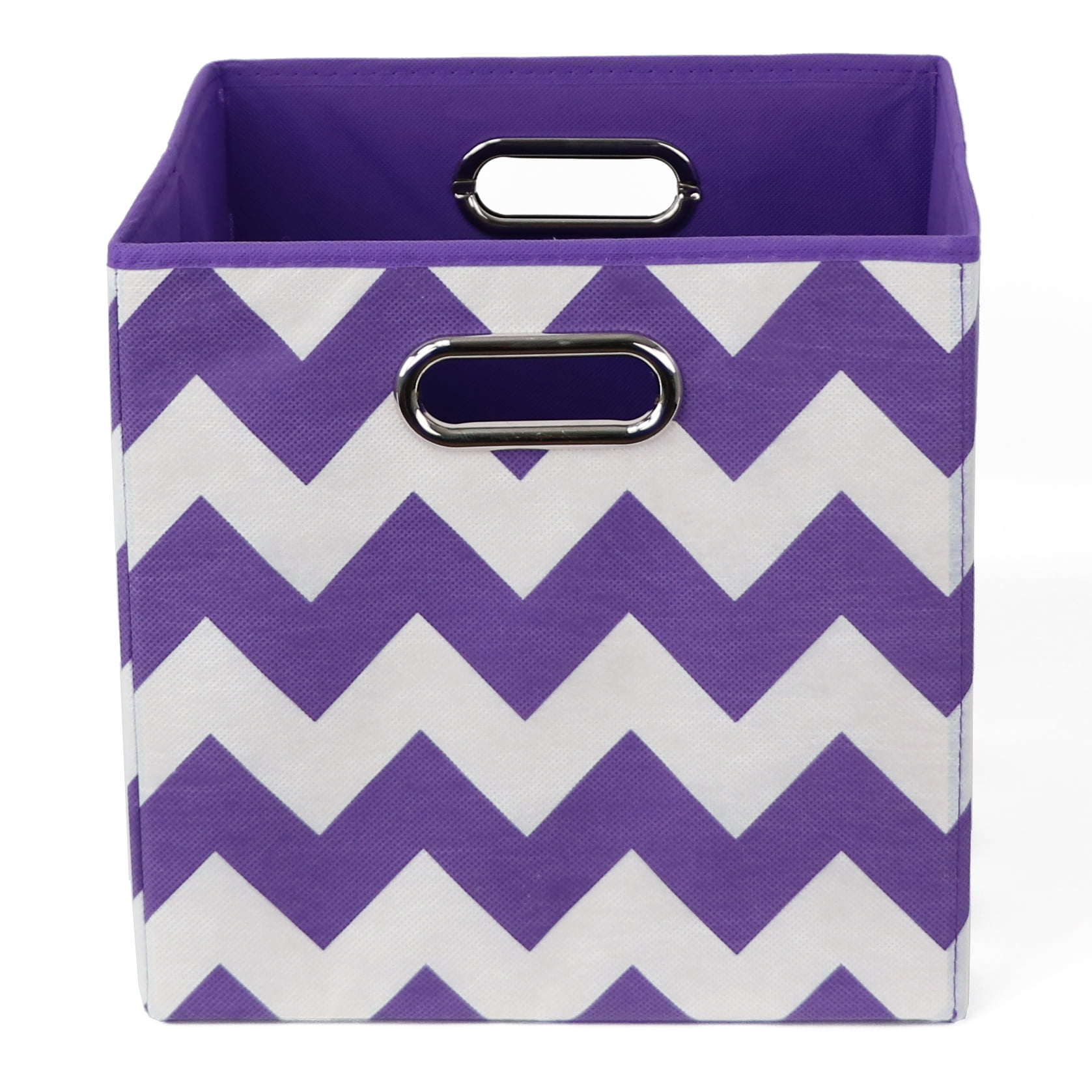 Modern Littles Color Pop Folding Storage Bin, Purple Chevron - Walmart.com