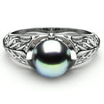 thumbnail image 2 of Filigree Black Pearl Engagement Ring, 2 of 4