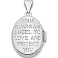thumbnail image 3 of Ss/Gold Plated Sterling Silver Rh Yellow Rhodium 17mm Guardian Angel Oval Locket Made In China qls903, 3 of 5