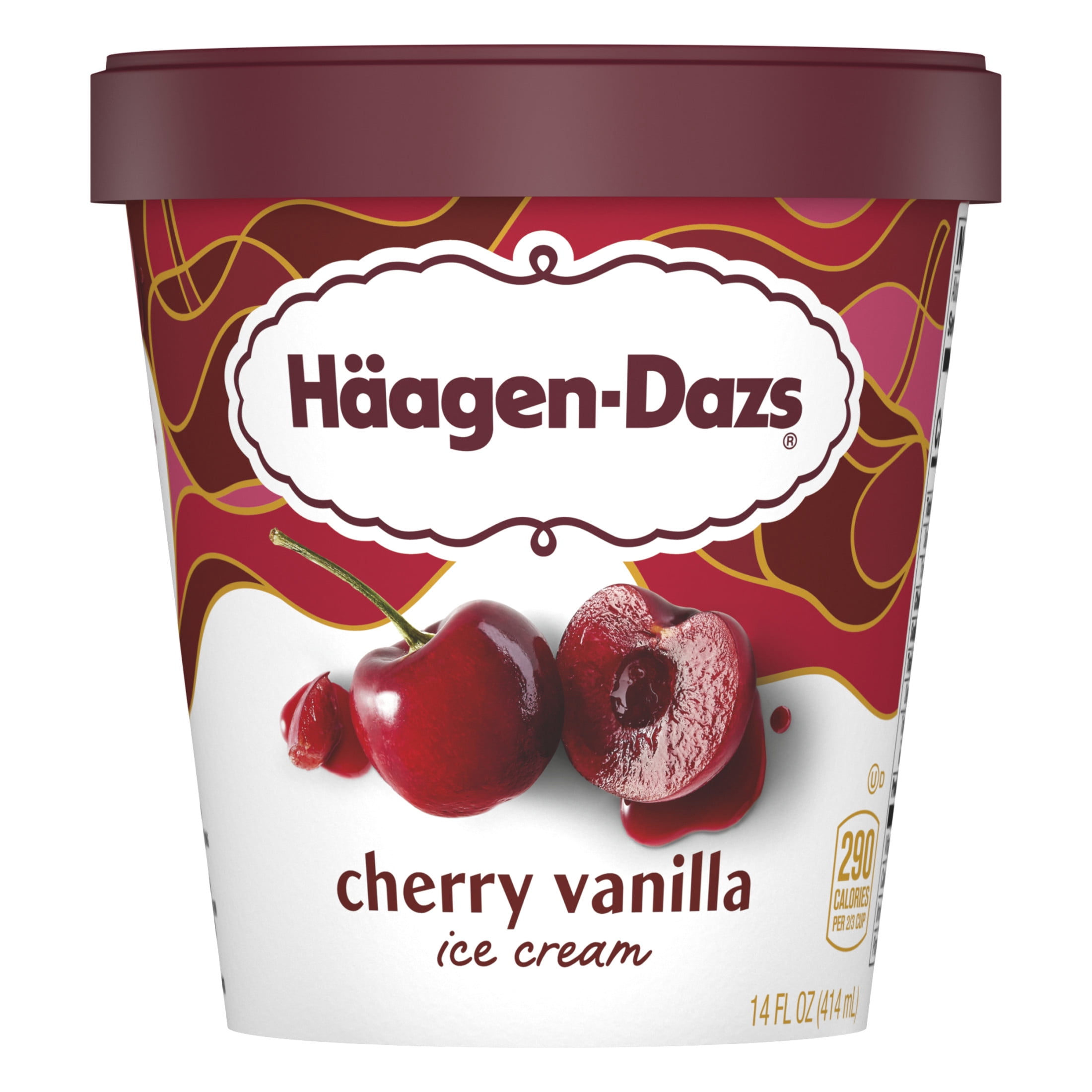 Haagen Dazs Cherry Vanilla Ice Cream, Gluten Free, Kosher, 14 oz