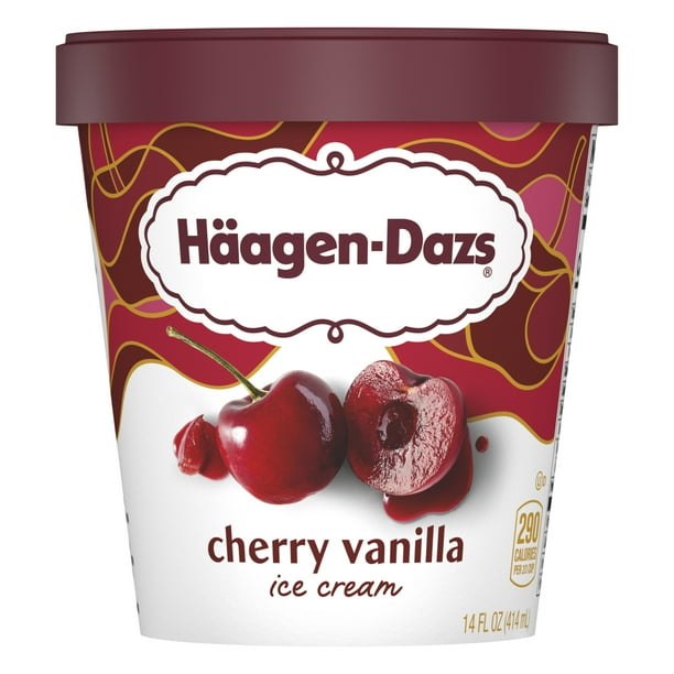 Haagen Dazs Cherry Vanilla Ice Cream, Gluten Free, Kosher, 14oz