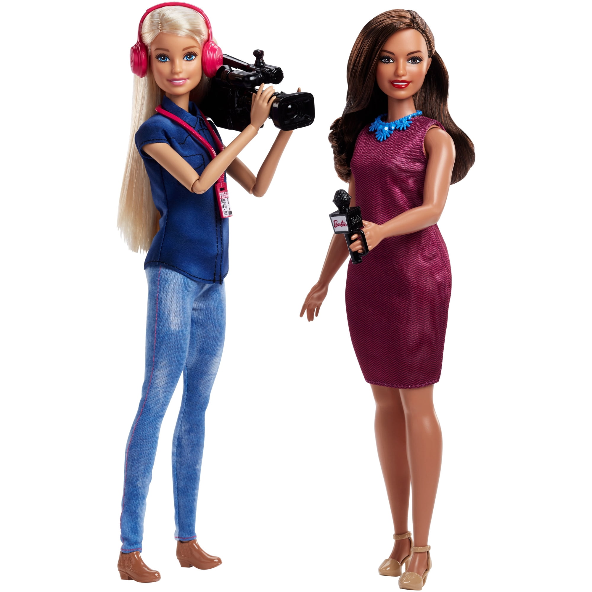 Куклу барби другую. Набор кукол Barbie команда теленовостей, fjb22. Кукла Барби оператор. Кукла Барби журналист.