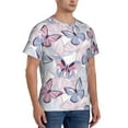 thumbnail image 5 of Rocae Butterflies in Pastel for Men's Moisture-Wicking Crew Tee - T-Shirt for Sports, Outdoor Activities, and Casual WearMedium, 5 of 9