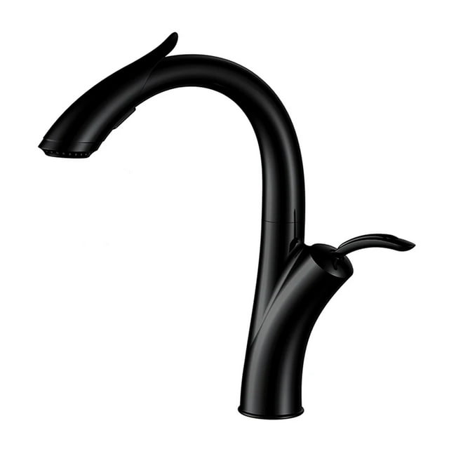 Kitchen Faucet Pull Out Cold And Hot Kitchen Tap, Black Single Hole Single Handle Swivel 360 Degree Water Mixer Tap ,Versatile Features