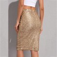 thumbnail image 7 of JIANJIA Skirts For Women Summer Solid Color Sequins High Waist Slim Fashion Casual Mini Bodycon Outwear,Gold,S, 7 of 7