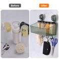 thumbnail image 6 of Uxcell 1Pcs Suction Cup Shower Caddy with Hooks, 3.7 Inch Suction Cup Shower Organizer Shelf Wall Mount Dispenser Rack Storage Shelf for Bathroom Kitchen, Grey, 6 of 7