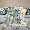 thumbnail image 2 of WYYP Flannel Material Blanket Dinosaur Girls Kawaii Dino Princess Lightweight Cartoon Watercolor Dinosaur White, 2 of 6