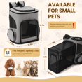 thumbnail image 3 of Cat Backpack Expandable, HUTACT Pet Carrier for Cats, Pets Hands-Free Breathable Foldable Backpack with 2 Soft Pads for Small Dogs up to 15 lbs Soft Side Carrier Outdoor Activities Travel Go to Vet, 3 of 9