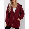 thumbnail image 5 of ONLYSHE Women's Zip Up Hoodies Oversized Fleece Long Sleeve Sweatshirts Casual Fall Jacket Coat with Pocket(S-3XL), 5 of 6