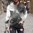 thumbnail image 2 of Dagegui Mens Long Sleeve T -Shirts Trendy Camo Print Pullover Tops Casual Crewneck Tees Lightweight Outdoor Active Camouflage Shirts Gray,S, 2 of 5