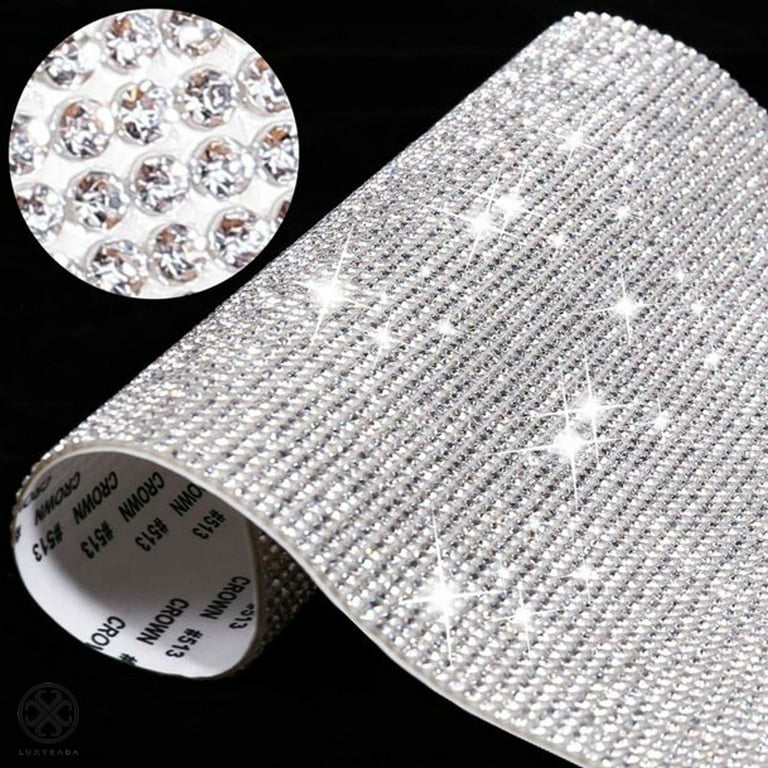 1Yard Glass White Adhesive Rhinestone Strips Sticker Crystal Glitter Sticky With  Adhesive Back For DIY Camera GarmentCup Trim - AliExpress