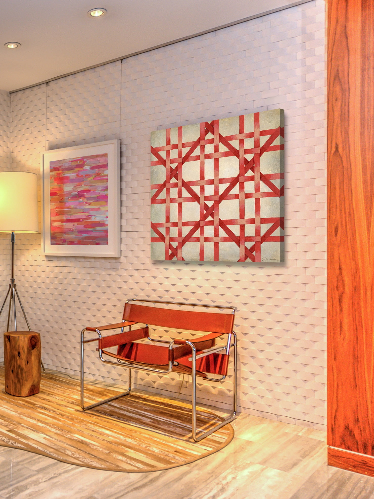 "Woven Symmetry III" Painting Print on Wrapped Canvas
