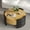 Wood, variant on 31.50" Modern Colorblocked Striped Coffee Table with Flip Top Storage Coffee Table - Natural Wood Finish for Living Room, Apartment, Office, Easy to Assemble, Dark Brown Tabletop + Wooden Color