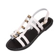 thumbnail image 2 of YgkuHd Women's Casual Flat Loafers Patent Leather Upper Gold-Outlined Croc Embossing Slip-On Style Chunky Sole Comfort White,8.5, 2 of 8