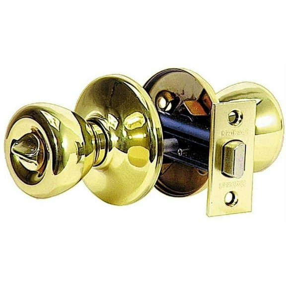 Kwikset Tylo Privacy Door Knob - Polished Brass, Key Lock - 1 Piece
