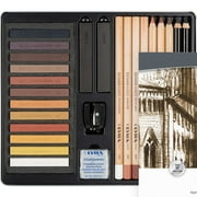 Lyra Brown Tones Sketching Set Tin, Artist Pencils & Pastels, Assorted Colors, 25 Pieces