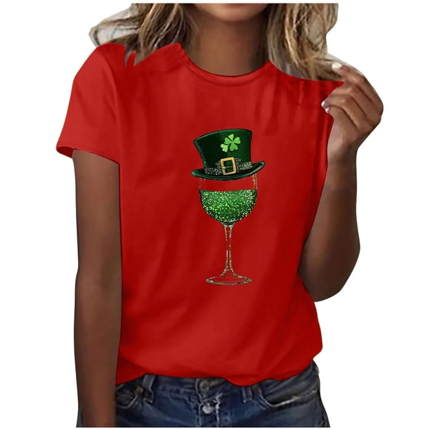 Camisas de Manga Corta para Mujeres Moda Casual Mujeres Camisa de Impresión Casual Cuello Redondo Pullover Tee Blusas de Manga Corta Casuales para Mujeres