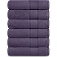 thumbnail image 1 of Adobella 6 Premium Turkish Bath Collection Hand Towels, 100% Combed Turkish Cotton, 600 GSM, 16 x 28 inch, Purple (Set of 6), 1 of 7
