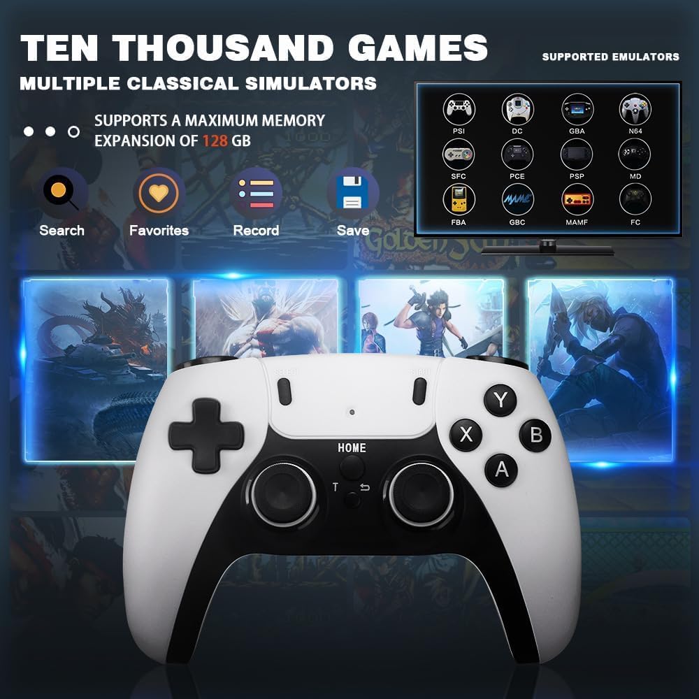 LAOSHAN Retro Game Stick 4K - Plus De 39 000 Jeux, 15 Émulateurs, 2 Manettes Sans Fil - Console HDMI Plug And Play
